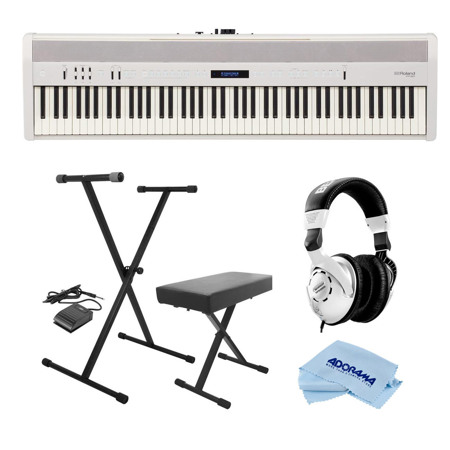 Roland Fp 60 88 Key Digital Piano White With On Stage Keyboard