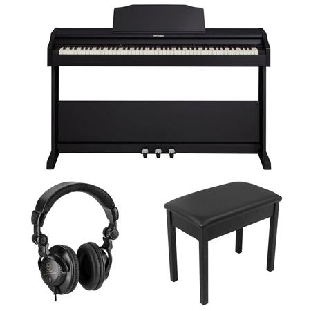 stroke pedestal Drill Roland RP-102 88 Key Digital Piano Black with Bench, Headphones RP-102-BK A