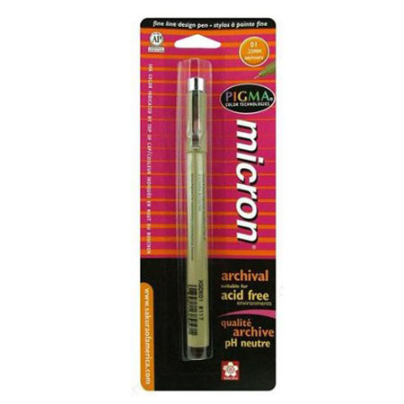 Sakura of America Pigma Micron 01 Pen 0.25mm, Blister Packed - SEPIA