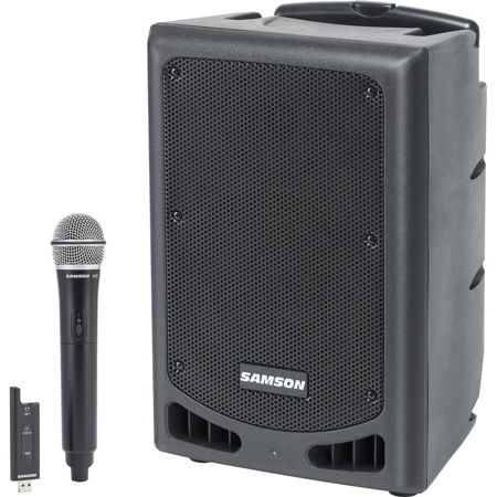 portable audio system with wireless microphone