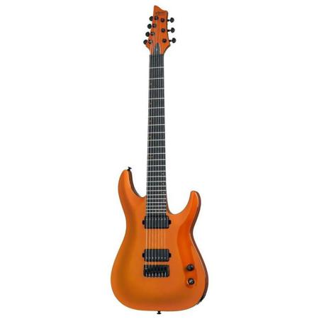Schecter Keith Merrow KM-7 7-String Electric Guitar, 24 Frets, Ultra Thin 'C' Shape Neck, Ebony Fretboard, Lambo Orange (Open Box, Never Used)