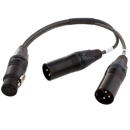 DRRI 5Pin Male XLR to Dual 3Pin XLR Y Lead Audio Input Cable for ARRI Camera