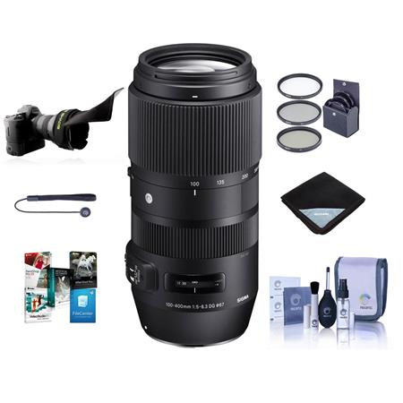 Sigma 100-400mm f/5-6.3 DG OS HSM Lens for Nikon F w/Free PC & Accessories  Kit