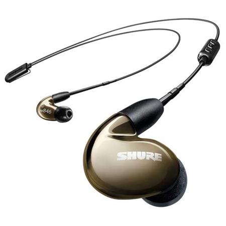 Shure SE846 Sound Isolating Over-the-Ear Earphones with Bluetooth BT1,  In-Line Remote & Mic Cables, Bronze