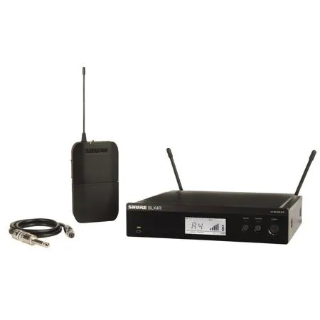Shure BLX14R Rackmount Wireless Guitar System with WA302 Instrument Cable H9: 512-542MHz