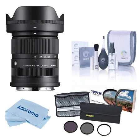 Sigma 18-50mm f/2.8 DC DN Contemporary Lens for Sony E, with 55mm