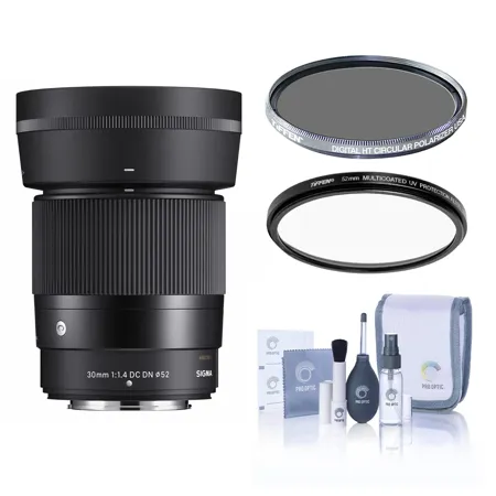 Sigma 30mm f/1.4 DC DN Contemporary Lens for Fujifilm X, w/52mm UV