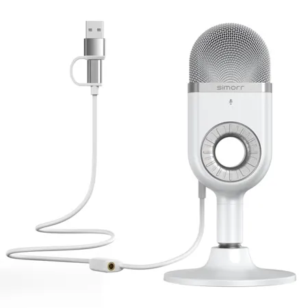 SmallRig simorr Wave U1 USB Cardioid Condenser Microphone, White