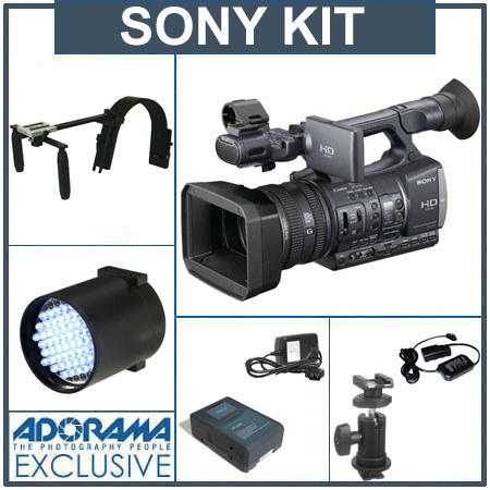 Sony HDR-AX2000/H Camcorder, Bundle w/Switronix Mount, Battery, LED Light
