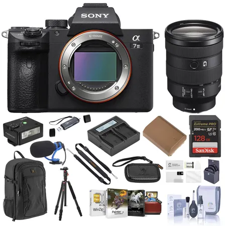 Sony Alpha a7 III Camera w/FE 24-105mm f/4 G OSS Lens, Bundle w