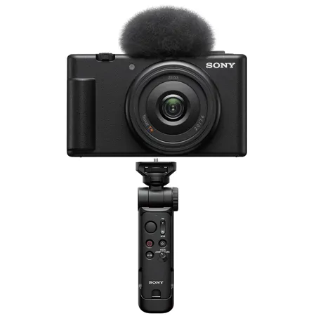 Sony ZV-1F Vlogging Camera, Black with ACCVC1 Vlogger Accessory Kit
