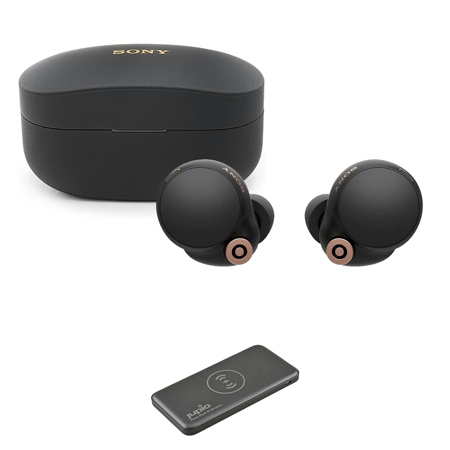 Sony WF-1000XM4 Truly Wireless Noise Canceling Earbuds, Black with  Powervault III 10000mAh Wireless Charger