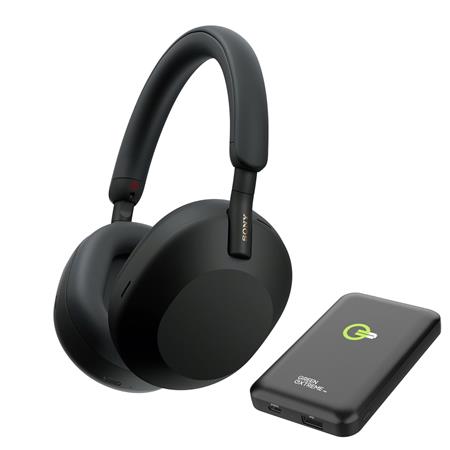 オーディオ機器 ヘッドフォン Sony WH-1000XM5 Wireless Noise Cancelling Headphones, Black w/ Wireless  Charger