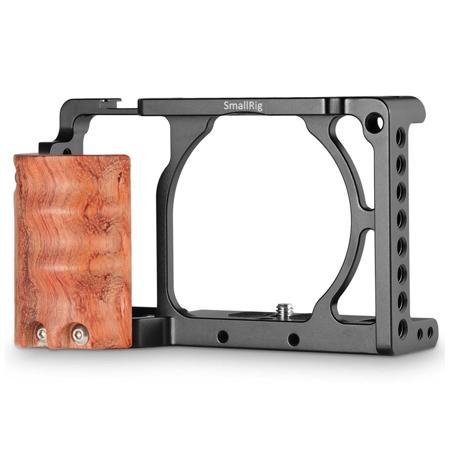Camera Smallrig Cage With Wooden Handgrip For Sony A6000 And A6300