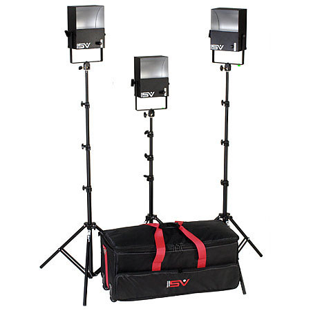 Smith-Victor SL300 3 600 Watt SoftLight Quartz Light Kit with Light Cart on Wheels Carrying Case.