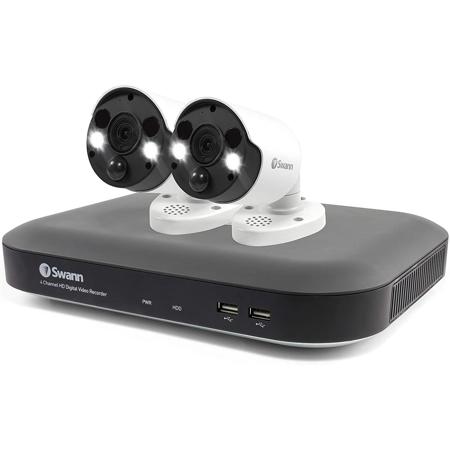 Swann Dvr 4580 4 Channel 1080p 1tb Dvr Security Camera System With Four 1080p Wired Bullet Cameras Swdvk 445804wl Us The Home Depot