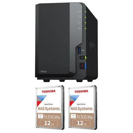 Synology DiskStation DS223 2-Bay NAS Enclosure with 2x N300 Pro