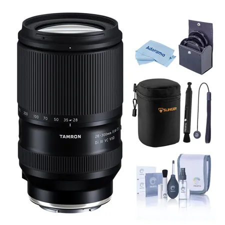 Tamron 28-300mm f/4-7.1 Di III VC VXD Lens for Sony E, Black, w