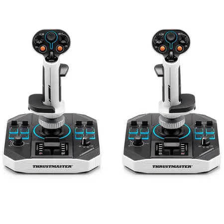 Thrustmaster Sol-R2 HOSAS Space Sim Duo Flight Sticks for PC, Black/White