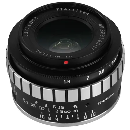 TTArtisan 23mm f/1.4 レンズ 富士フイルムＸマウント TTArtisan 23mm f/1.4 Lens for Fujifilm X, Black/Silver A35BS-X