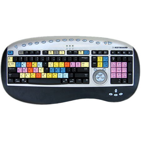 Bella DV Series Editing Key Board with Sony Keycaps, with Built-in Jog / Shuttle Controller, USB Interface, Mac & Windows Hybrid