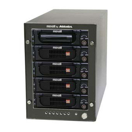 Maxell 5 Bay Cipher RAID Tower, 2 iVDR/3 SATA