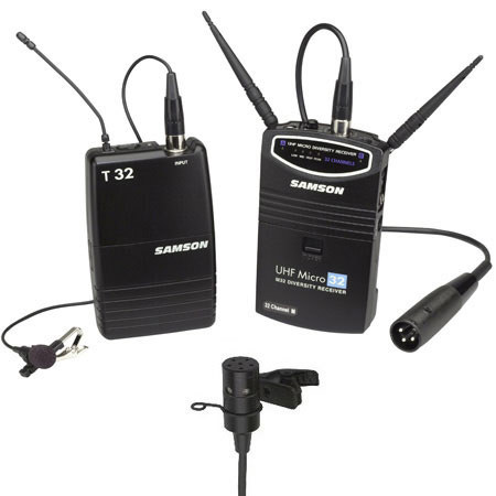 Samson UHF Micro 32 Channel Camera Mountable Lavalier Wireless System ...