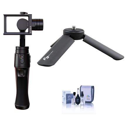 Freevision VILTA G Two-in-One 3-Axis Gimbal Stabilizer for GoPro HERO7, 6,  5, 4, 3 Cameras - Bundle With FeiyuTech Tabletop Tripod, Cleaning Kit