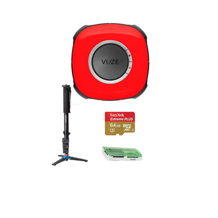 Vuze 3D 360 Spherical VR 4K Camera (Red W/Premium Acc Bundle