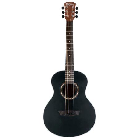 Mini Travel Acoustic Guitar - Washburn Apprentice G Mini 5 Travel Grand Auditorium Acoustic Guitar Black Matte Agm5bmk A U