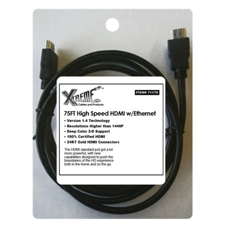 Xtreme Cables High Speed V1.4 HDMI Cable-75ft, Bulk Pckd