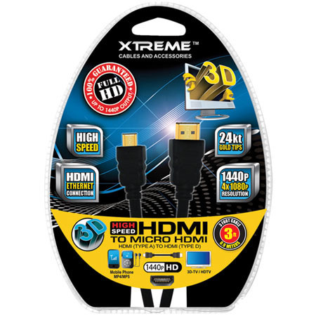 Xtreme Cables 3 Feet High Speed Micro HDMI To HDMI Cable