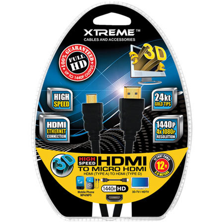 Xtreme Cables 12Feet High Speed Micro HDMI To HDMI Cable