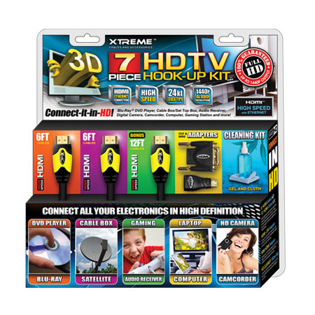 Xtreme Cables 7 Piece High Speed HDMI HDTV Hook Up Kit