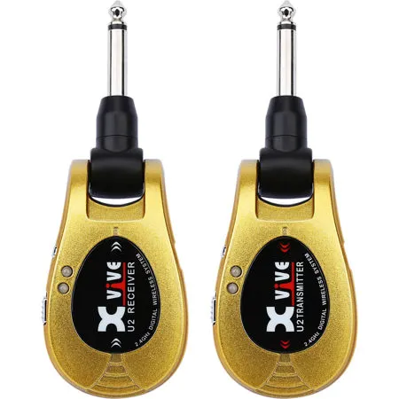 XVIVE U2 2.4GHz Electric Guitar Wireless System, Gold