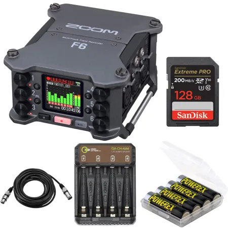 Zoom F6 Multi-Track Field Recorder, Bundle with Included Value ZF6 K