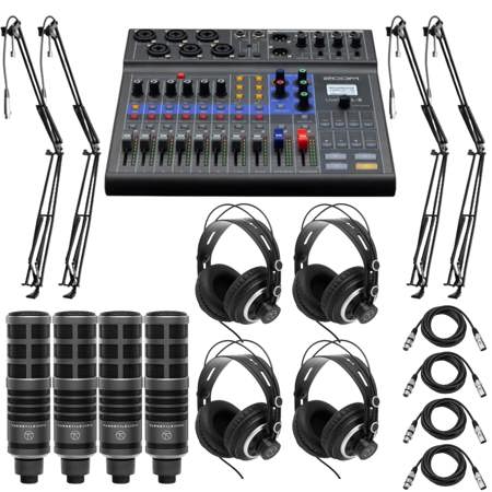 Zoom LiveTrak L-8 Portable 8-Channel Mixer and Multitrack Recorder W/Acc  Bundle