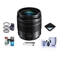 image of Panasonic Lumix G Vario 12-60mm F/3.5-5.6 Aspherical Power O.I.S. Lens for Micro 4/3 Mount Black - Bundle With 58mm Filter Kit, Lens Wrap, Cleaning Kit, Capleash II, Software Package with sku:ipc1260a-adorama