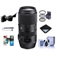 image of Sigma 100-400mm F5-6.3 DG OS HSM Lens for Canon EOS DSLR Cameras - Bundle With 67mm Filter Kit, Lens Wrap, Flex Lens Shade, Cleaning Kit, Capleash II, Software Package, with sku:sg100400eosa-adorama