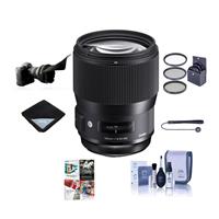 Sigma 135mm f/1.8 DG HSM IF ART Lens for Canon EOS DSLR Cameras - Bundle With 82mm Filter Kit, Flex Lens Shade, Cleaning Kit, Lens Wrap, Capleash II, Software Package
