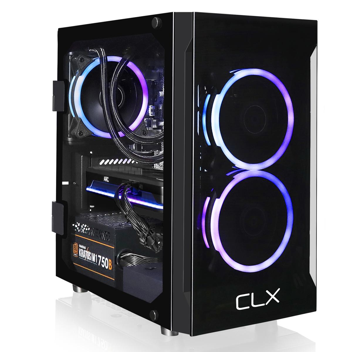 CLX  SET VR-Ready Liquid Cooled Gaming Desktop Computer, AMD Ryzen 7 5700X 3.4GHz, 16GB RAM, 1TB SSD, Intel Arc A770 8GB, Windows 11 Home 