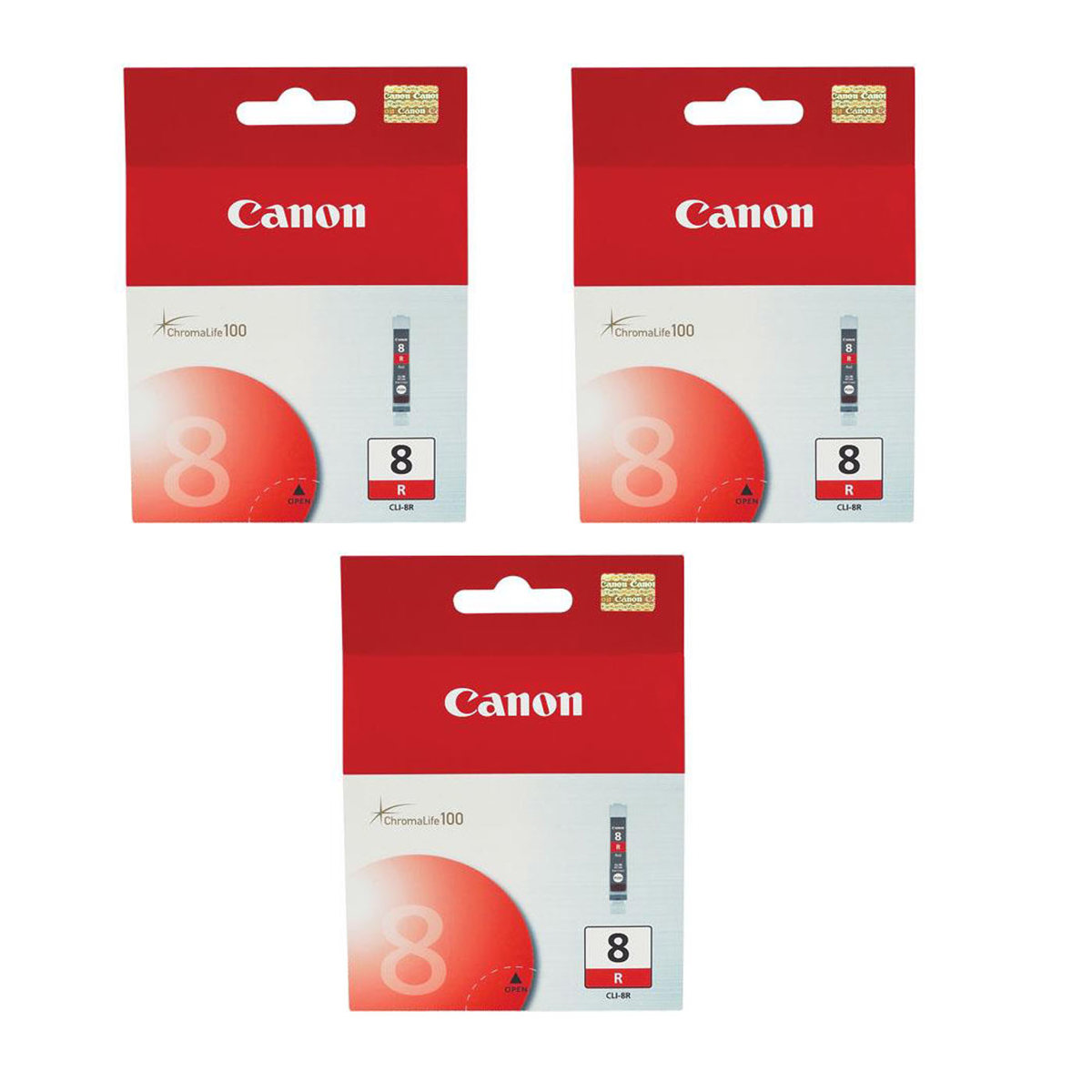 Canon 3 Pack CLI-8 Red Ink Cartridge for PIXMA Pro9000, Pro9000 Mark II ...