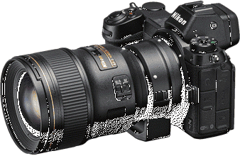 Nikon Z full frame mirrorless camera using F-Mount lens and Mount Adapter FTZ