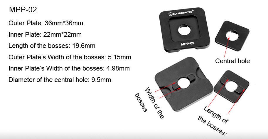 MPP-02 Mate Plate to join 2 Tripod Clamps