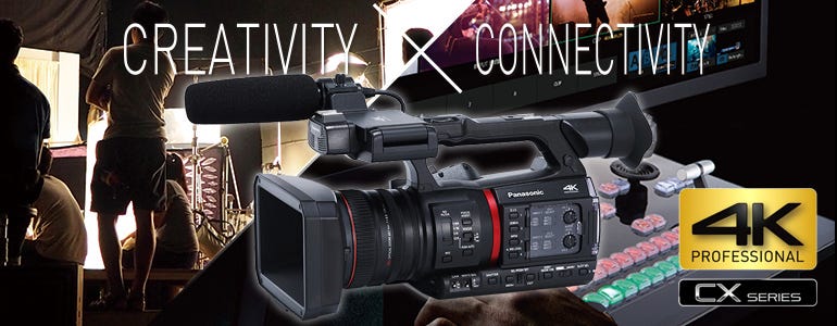 Panasonic AG-CX350 4K Professional Camcorder - 20x Optical Zoom, 32x Intelligent Zoom, 3.2" LCD Touch Screen