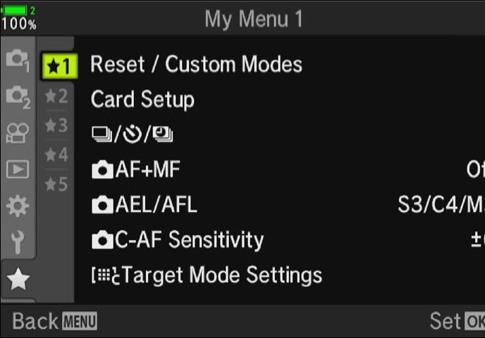MY MENUS INTERFACE