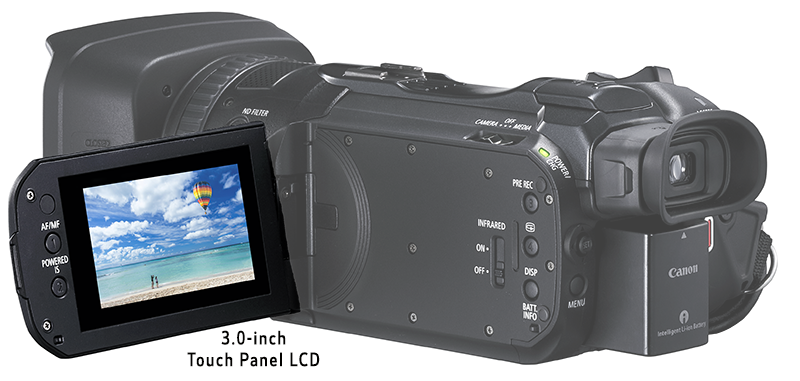 3.0-inch Touch Panel LCD and 0.24-inch Electronic Viewfinder