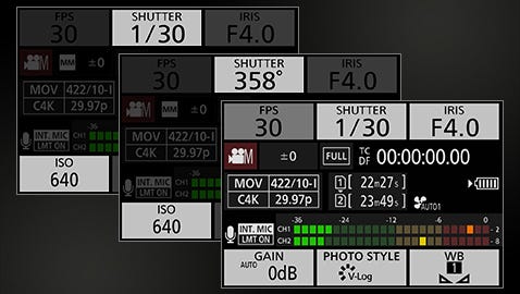 Display Modes to Support Videography