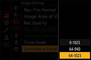 Luminance Level for 10-bit