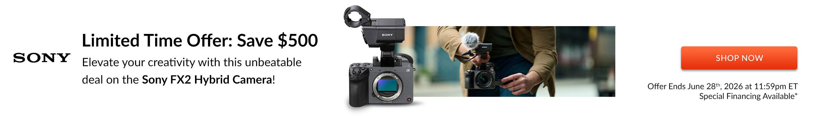 Sony FX2 $500 Instant Rebate